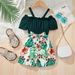 Mother & Kids INS Girls Fashion Popular Flower Full Print Patchwork Summer Jumpsuit_viptrois.com
