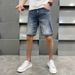 Men's Thin Light Blue Jeans Shorts High-End Jeans Men's Loose Straight Pants _viptrois.com