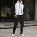 Men's Waffle Knit Zip-Up Jacket & Pants Set - Contrast Pocket Casual Lounge Wear With Stand Collar_viptrois.com
