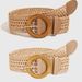 Women's Belts Hot Selling Hot Selling Women's Wooden Buckle Elastic Pp Grass Belt_viptrois.com