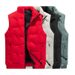 Men's Winter Quilted Vest, Lightweight Warm Work Jacket, Solid Color Stand Collar Sleeveless Coat, Plus Size Padded Vest For Outdoor Activities_viptrois.com