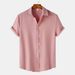 Men's Clothing Summer New Short Sleeved Solid Color Men's Shirt Tops_viptrois.com