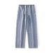 Men's Summer Lightweight Retro Straight Leg Jeans With Drawstring & Relaxed Fit_viptrois.com