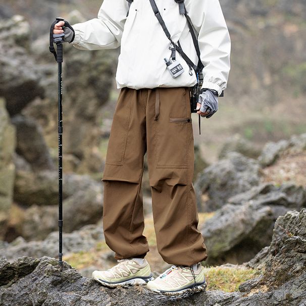 Men's Clothing Trendy Outdoor Sports Waterproof Assault Pants Loose Straight Casual Couple Sports Paratrooper Pants_viptrois.com