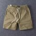 Men's Clothing Summer Solid Color Shorts Men's Workwear Elastic Waist Youth Work Wear Beach Sports Pants Shorts_viptrois.com