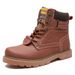 Men's Genuine Leather Boots - Winter Casual Roman Boots With Ethnic Pattern, Breathable & Comfortable (Black, Dark Brown, Yellow, Light Brown)_viptrois.com