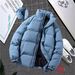 Men's Winter Casual Jacket - Lightweight Warm Padded Coat With Stand Collar, Relaxed Fit, Polyester Fill, Multiple Colors & Sizes_viptrois.com