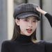 Internet Celebrity Autumn Winter New Octagonal British Plaid Painter Korean Version Simple Fashion Beret Hat For Women_viptrois.com