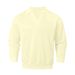 Men's Classic V-Neck Pullover Sweatshirt – Solid Color Long Sleeve Polyester Top (S-XXL, Black/Yellow)_viptrois.com