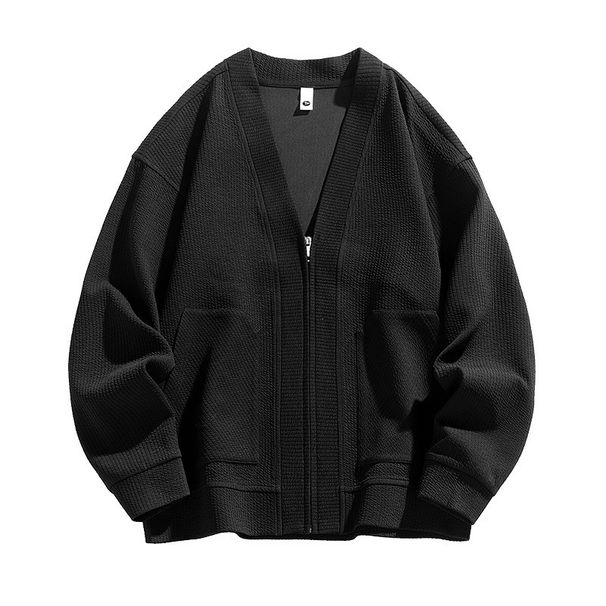 Men's Clothing Large Size Men's Sweater Coat Men's Spring And Autumn Trend Simple Loose Cardigan Jacket Fat Men Plus Size_viptrois.com