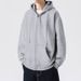 Men's Heavyweight Hooded Zip-Up Sweatshirt – Vintage American Style Pullover Jacket With Kangaroo Pocket, Oversized Fit For Casual Streetwear_viptrois.com