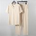 Men's Summer Thin Linen T-Shirt Set Chinese Style Tang Suit Lay Buddhist Meditation Robe Two Piece Cotton Linen Clothing_viptrois.com