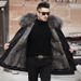 Men's Clothing Premium Mink Fur-Lined Parka Coat For Men - Detachable Hood Winter Jacket With Real Mink Inner, Slim Fit Mid-Length Outerwear_viptrois.com