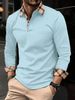 Spring Men's Long Sleeve Polo Shirt Cuff Casual Top Lapel Clothing European Size S-3XL_viptrois.com
