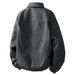 Men’s Vintage Suede-Look Jacket – Retro Biker Style (M-3XL, Lightweight Polyester, Stand Collar, Charcoal/Black/Khaki)_viptrois.com