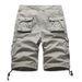 Summer New Cargo Shorts European Size Loose Fit Pure Cotton Seven-Quarter Pants Multi-Pocket Mid-Length Men's Wear_viptrois.com