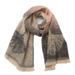 Unisex Autumn winter loop yarn short beard jacquard ginkgo leaf scarf shawl_viptrois.com