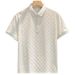 Summer New Style Men's Short Sleeve T-Shirt Fashionable Light Luxury Jacquard Casual Slim Fit Turn Down Collar Base Layer Top_viptrois.com