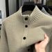 Loom European And American Cross-Border Thickened New Sweater Hot-Selling Cardigan Heavy Long-Sleeve Stand Collar Jacquard_viptrois.com