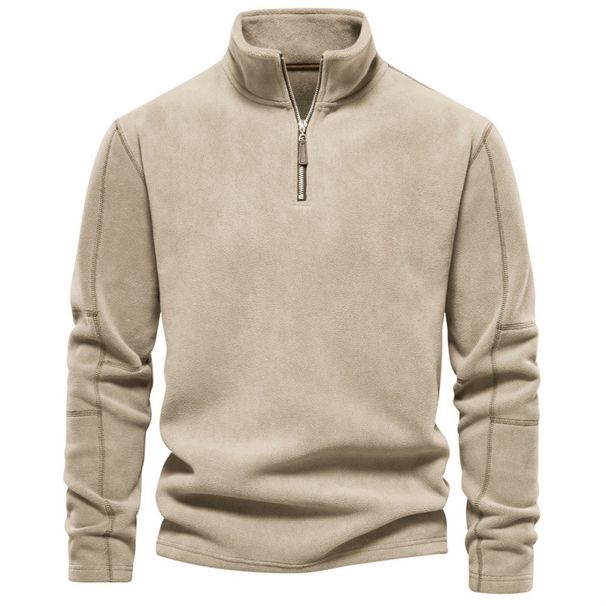 Spring And Autumn New Collection Stand Up Collar Half Zipper Long Sleeve Hoodie Leading The Trend, Versatile Men's Polar_viptrois.com
