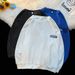 Klein Blue Waffle-Knit Long Sleeve Tee – Oversized Streetwear Top For Men (Polyester, M-5XL, Unisex Drop Shoulder)_viptrois.com
