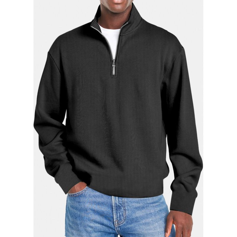 Men's Long Sleeve Zip-Up Casual Sportswear Jacket - Lightweight Stretch Comfort Fit For Gym, Running & Outdoor Activities_viptrois.com