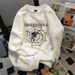 American Early Autumn New Loose Cotton Jumper Spider Print Crew Neck Sweater High Street Hip Hop Ins On Clothes_viptrois.com
