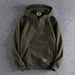 Men's Casual Zip-Up Hoodie With Print Design, Lightweight Cotton Blend, Relaxed Fit For Spring & Fall, Streetwear Essential In Grey/Green/Black/Red_viptrois.com