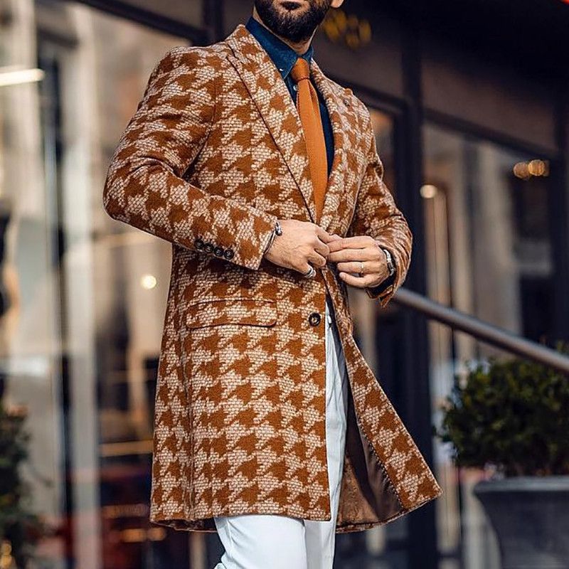 Loom Loom 2020 Cross-Border European And American Winer Mid-Lengh Sui Collar Fashion Prined Men's Coa_viptrois.com