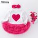 Baby clothes Baby Dresses Toddler Shoes Hair Accessories Three Piece Birthday Suit Pink Gauze Cartoon Long Sleeve Harvest Dress Baby Set_viptrois.com