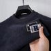 Men's Fleece-Lined Sweater – Anti-Pilling Thermal Knit Pullover, Thickened Polyester Crewneck Long-Sleeve Top For Winter, Soft Brushed Interior_viptrois.com