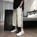 Cashew Pattern Button-up Shor For Men, High Street Ins Summer New Korean Style Trendy Casual Loose 7/8 Length_viptrois.com