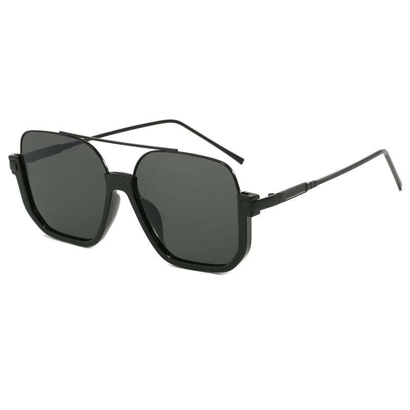 New Style Large Frame Face-slimming Double Bridge UV Protection Glasses Sunglasses For Women_viptrois.com