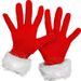 Christmas Short canary and white wool gloves Christmas party ceremonial performance gloves_viptrois.com