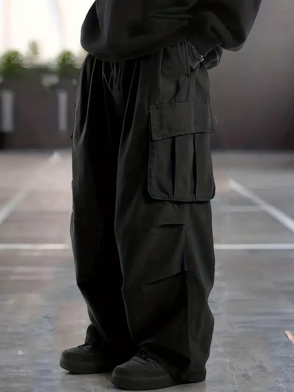 Men's Clothing Large Size Retro Autumn And Winter Functional Style Loose Wide Leg Casual Pants Large Pocket Overalls Men's Stacked Feeling_viptrois.com
