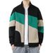 Men's Casual Zip-Up Hooded Jacket - Lightweight Spring/Fall Outerwear With Stand Collar & Drop Shoulder Design_viptrois.com
