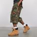 Men's Clothing Stonewashed Washed Distressed Cropped Pants Overalls Loose Wide Leg Shorts_viptrois.com