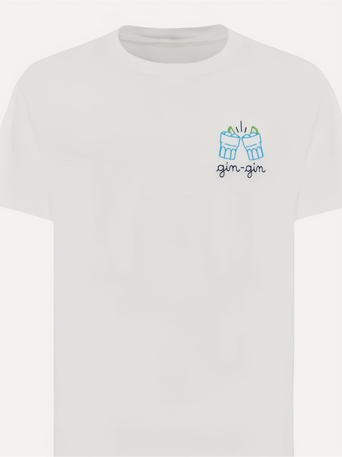 Maglietta Uomo 100% Cotone 180g Collo Tondo Stampa Gin Portofino Lavabile Multistagione Sport Casual Vestibilità Regolare_viptrois.com