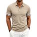 Men's Clothing Men's Summer Shirt Button Down Collar Sporty Casual Color Blocking Short Sleeves T-Shirt For Formal & Casual_viptrois.com