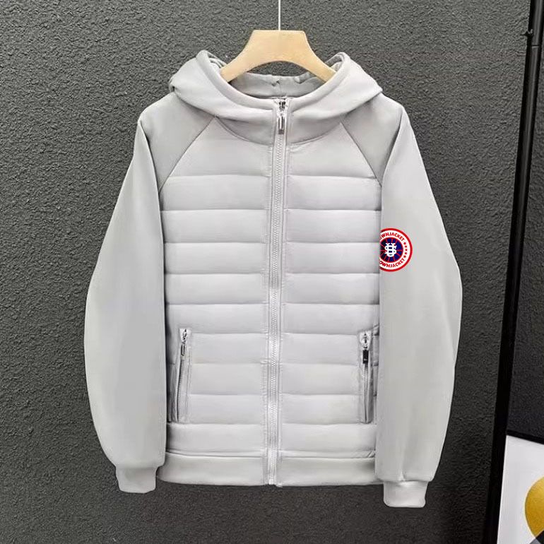 Men's Clothing Winter New Men's Trendy Lightweight Loose Fitting Casual Round Logo Hooded Cotton Jacket_viptrois.com