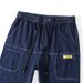 Large Size Men's Spring And Summer New American Nine-point Pants Men's Elastic Waist Multi-bag Overalls Men's Solid Color Tied-foot Jeans_viptrois.com