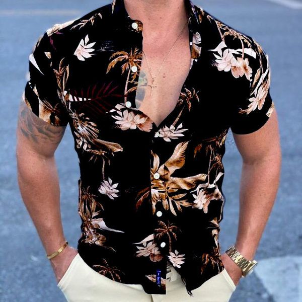 Shopify 2025 Summer New Striped Men's Casual Short Sleeve Shirt_viptrois.com