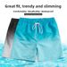Men's 3D Gradient Color Surfing Swim Trunks Adult Flat Front Casual Beach Shorts Trendy Vacation Sports_viptrois.com