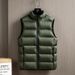 Men's Lightweight Padded Vest With Stand Collar, Winter Warm Fleece Lined Sleeveless Jacket For Casual Outdoor Wear (Black, Grey, Blue, Green)_viptrois.com