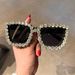 Large Frame Diamond Studded Trendy Sunglasses Personality Retro Party Sunglasses High End UV Protection_viptrois.com