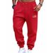 Cross Border Independent Station Spring And Autumn American Loose Men's Casual Simple Freedom Independence Day Sports Casual Drawstring Sweatpants_viptrois.com