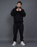 K New Thickened Hooded Sweatshirt For Men, Loose Drop Shoulder Solid Color Pullover_viptrois.com