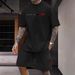 Men's Clothing Short Sleeved Suits Fashion Trend Chest Design T Shirt Shorts Two Piece Suit_viptrois.com