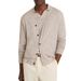 Men's Slim-Fit Knit Cardigan – Long Sleeve Shawl Collar Sweater Coat (Breathable Cotton-Blend, Ribbed Hem, S-XXXL, Neutral Tones, Layering Essential)_viptrois.com