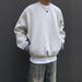 Men's Heavyweight Crewneck Sweatshirt – Oversized Streetwear Pullover In Black/Grey/Navy | Unisex Minimalist Essential (M-2XL)_viptrois.com